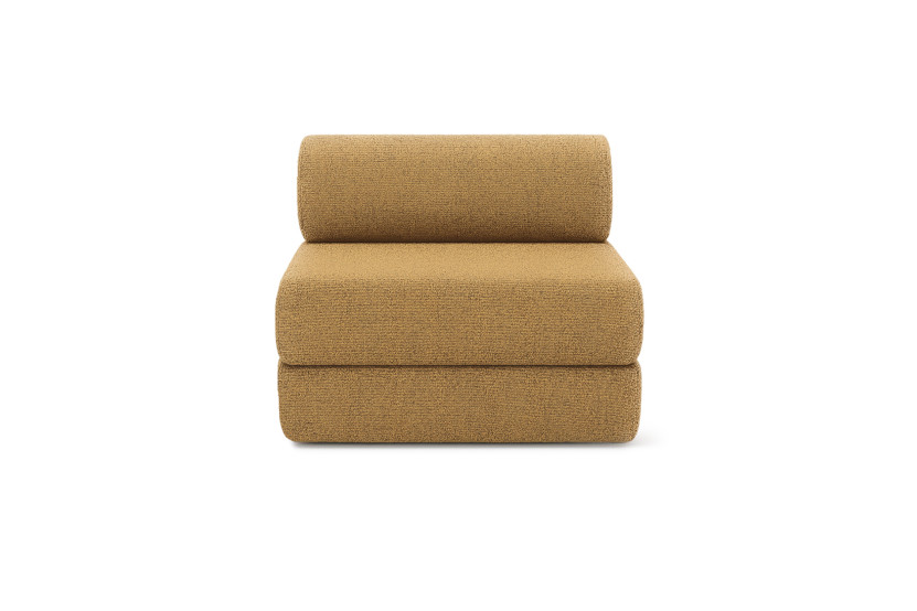 Fauteuil convertible et modulable - Tissu tweed - Jaune