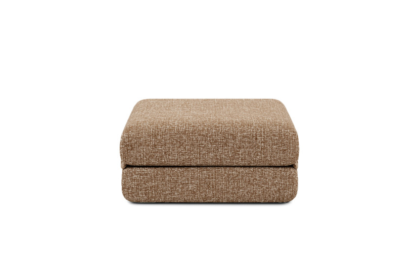 Canapé d'angle convertible 6 places - Tissu tweed - Marron