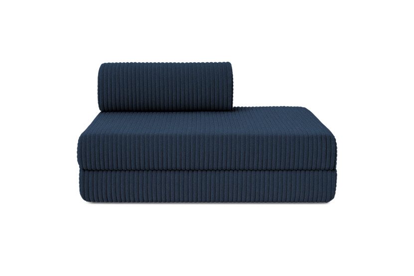 Canapé droit convertible 3 places - Velours côtelé XL - Bleu
