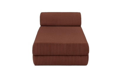 Canapé d'angle 6 places - 2 modules convertibles : Canapé 3 places + Méridienne - Velours côtelé XL Terracotta
