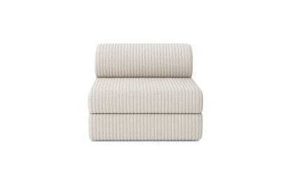 Canapé 3 places - 2 modules convertibles : Canapé 2 places + Fauteuil - Velours côtelé XL Blanc