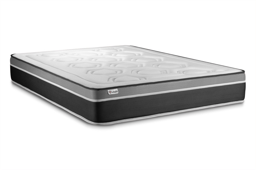 Ensemble Matelas Sommier 200x200 cm - Sommier Gris (en kit) - Vital Care