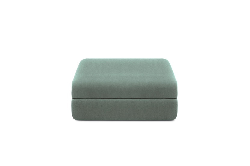 Pouf convertible et modulable - Tissu lisse - Vert