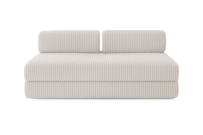 Canapé d'angle 6 places - 2 modules convertibles : Canapé 3 places + Méridienne - Velours côtelé XL Blanc