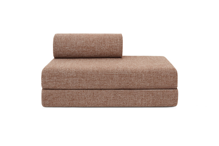 Canapé droit convertible 5 places - Tissu tweed - Rouge