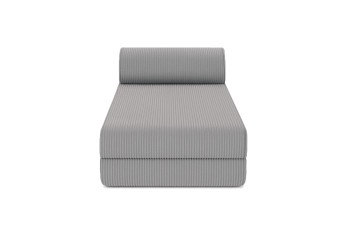 Méridienne convertible et modulable - Velours côtelé - Gris clair