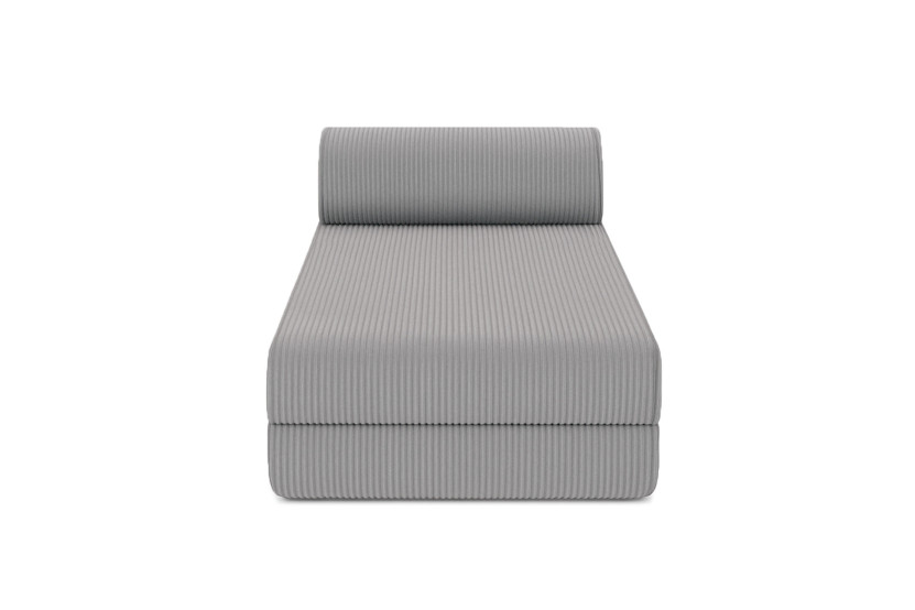 Méridienne convertible et modulable - Velours côtelé - Gris clair