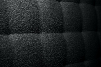 Lit 2x80x200 cm avec Tête de lit capitonnée - Tissu Bouclette Noir