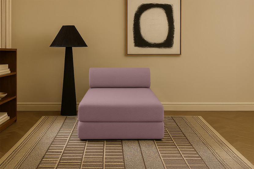 Méridienne convertible et modulable - Tissu lisse - Terracotta