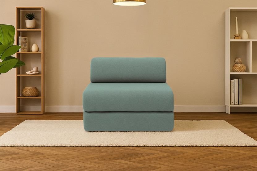 Fauteuil convertible et modulable - Tissu lisse - Vert