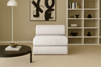 Fauteuil convertible et modulable - Velours côtelé - Blanc