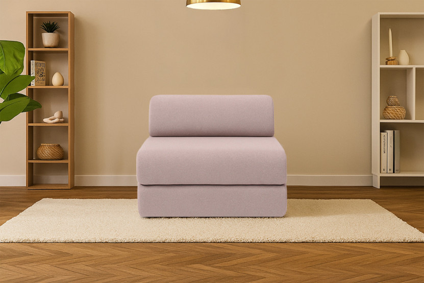 Fauteuil convertible et modulable - Tissu lisse - Rose