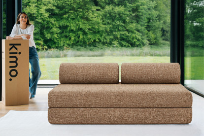 Canapé 3 places convertible et modulable - Tissu tweed Marron
