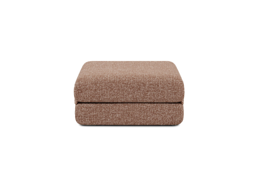 Pouf convertible et modulable - Tissu tweed - Rouge