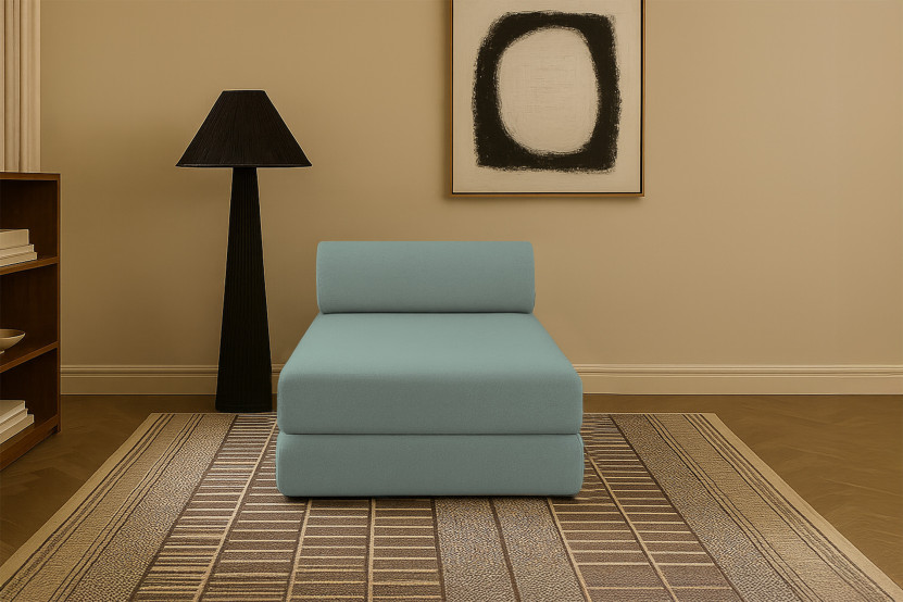 Méridienne convertible et modulable - Tissu lisse - Vert