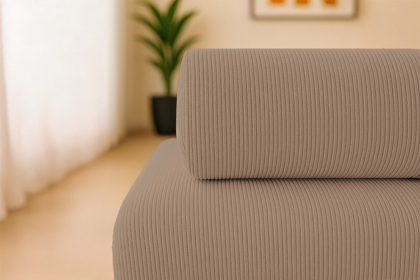 Fauteuil convertible et modulable - Velours côtelé - Taupe