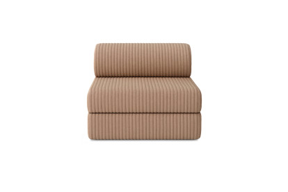 Canapé 3 places - 2 modules convertibles : Canapé 2 places + Fauteuil - Velours côtelé XL Marron