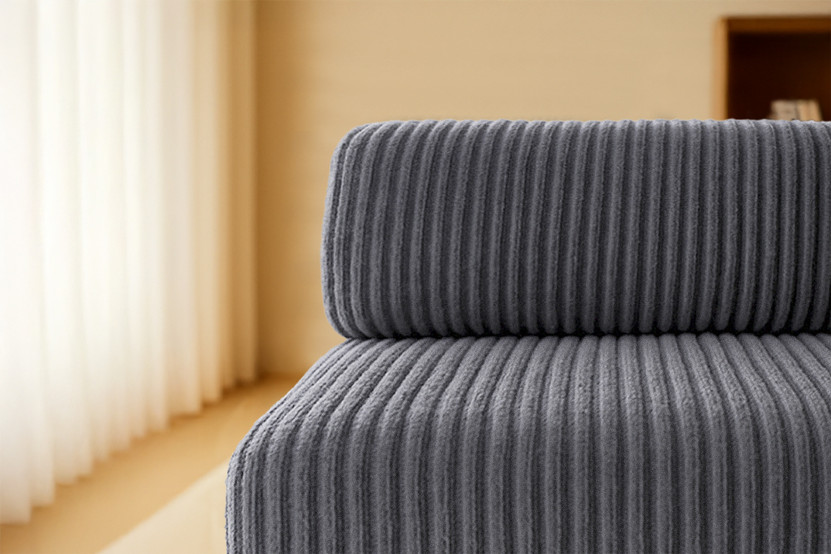 Fauteuil convertible et modulable - Velours côtelé XL - Gris