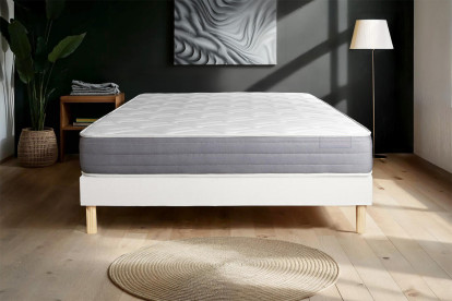 Ensemble Matelas Sommier 140x190 cm - Sommier Blanc (en kit) - Actimemo Dream