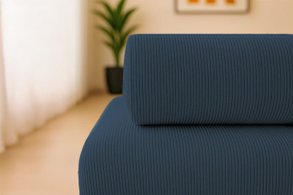 Canapé 3 places - 2 modules convertibles : Canapé 2 places + Fauteuil - Velours côtelé Bleu