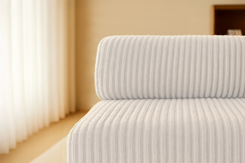 Fauteuil convertible et modulable - Velours côtelé XL - Blanc