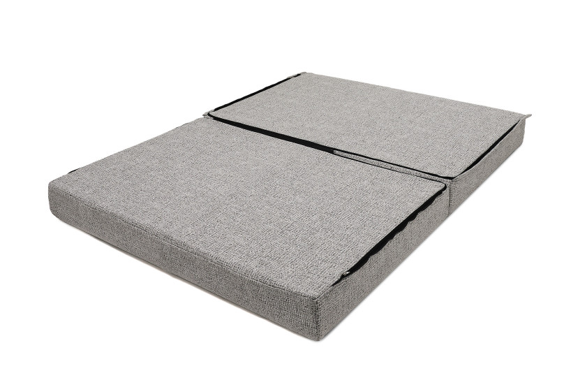 Canapé d'angle convertible 5 places - Tissu tweed - Gris