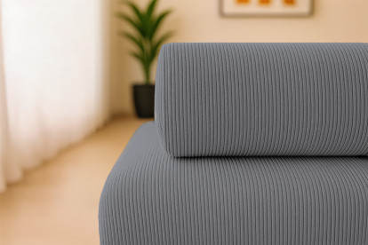 Canapé 3 places - 2 modules convertibles : Canapé 2 places + Fauteuil - Velours côtelé Gris
