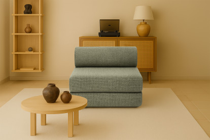 Fauteuil convertible et modulable - Tissu tweed Vert