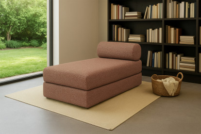 Méridienne convertible et modulable - Tissu tweed Rouge