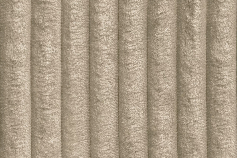 Canapé d'angle 4 places - 2 modules convertibles : Canapé 3 places + Pouf - Velours côtelé XL Taupe