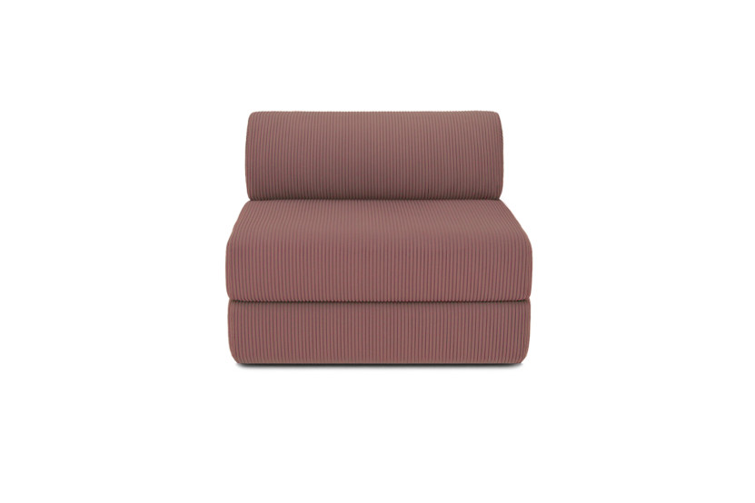 Canapé 4 places - 2 modules convertibles : Canapé 3 places + Fauteuil - Velours côtelé Rose