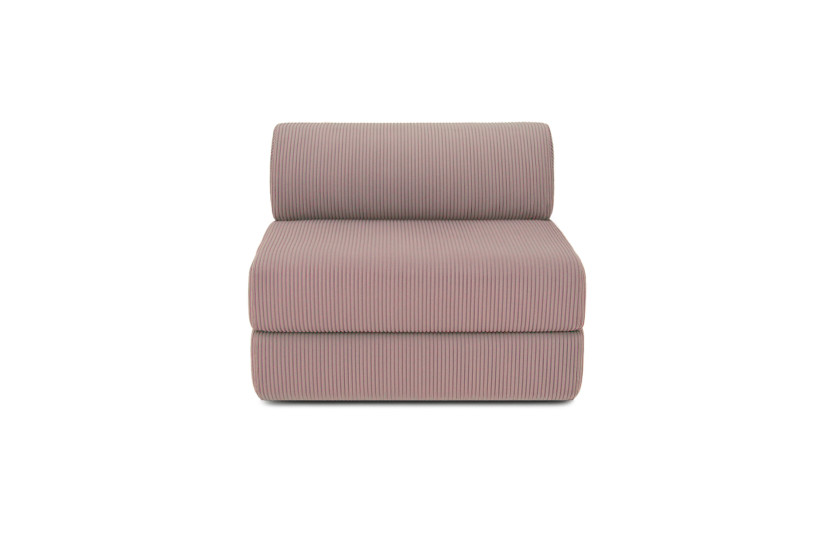 Canapé 3 places - 2 modules convertibles : Canapé 2 places + Fauteuil - Velours côtelé Rose pâle