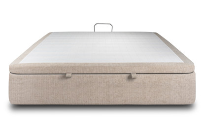 Sommier Coffre 160x200 cm - Toile nattée  - Beige brun