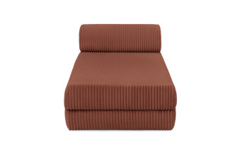 Méridienne convertible et modulable - Velours côtelé XL - Terracotta