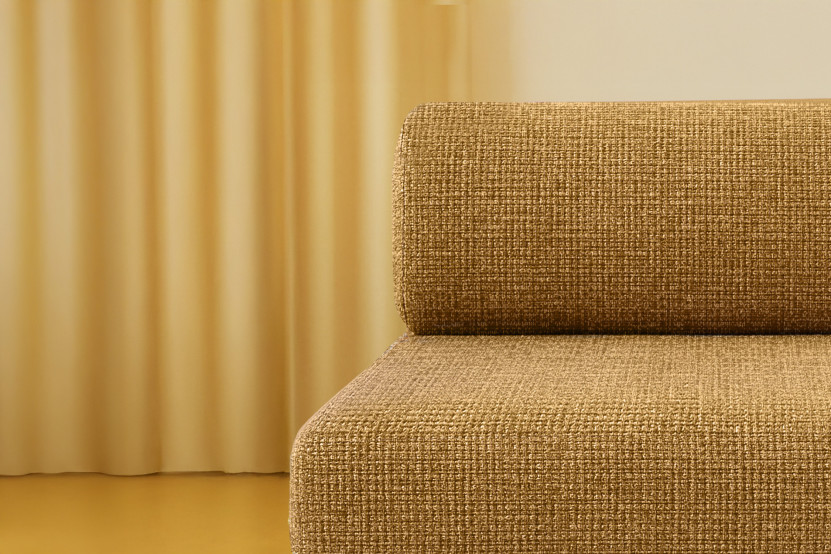 Fauteuil convertible et modulable - Tissu tweed Jaune