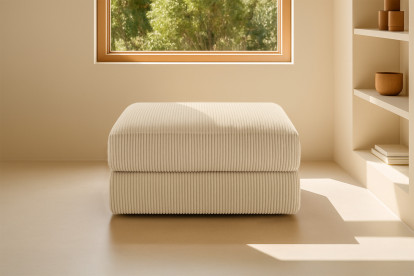 Pouf convertible et modulable - Velours côtelé Beige