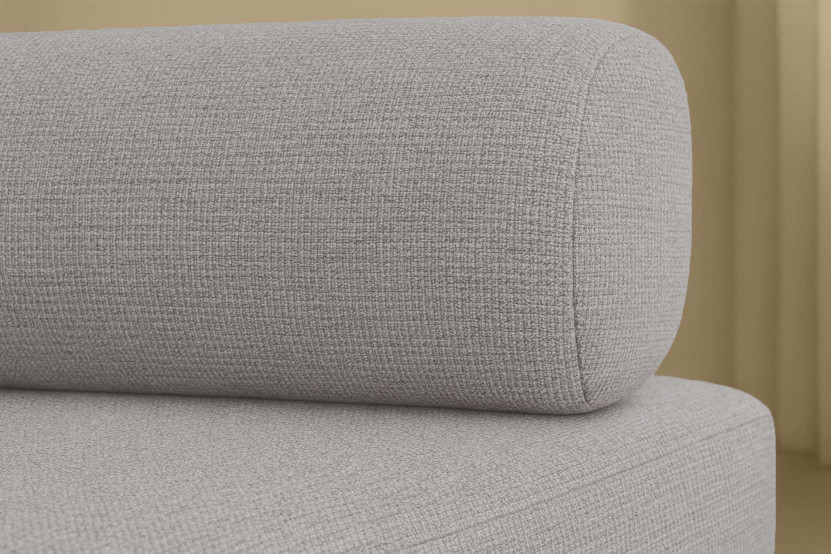 Canapé 2 places convertible et modulable - Tissu lisse Gris clair