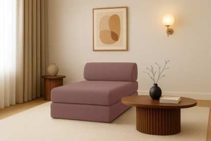 Méridienne convertible et modulable - Tissu lisse Terracotta