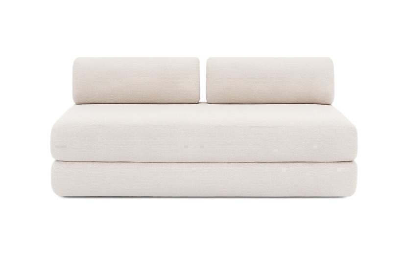 Canapé d'angle 6 places - 2 modules convertibles : Canapé 3 places + Méridienne - Tissu extérieur Beige clair
