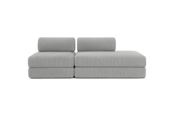 Canapé 3 places - 2 modules convertibles : Canapé 2 places + Fauteuil - Velours côtelé XL Gris clair Canapé 3 places - 2 modules convertibles : Canapé 2 places + Fauteuil - Velours côtelé XL Gris clair