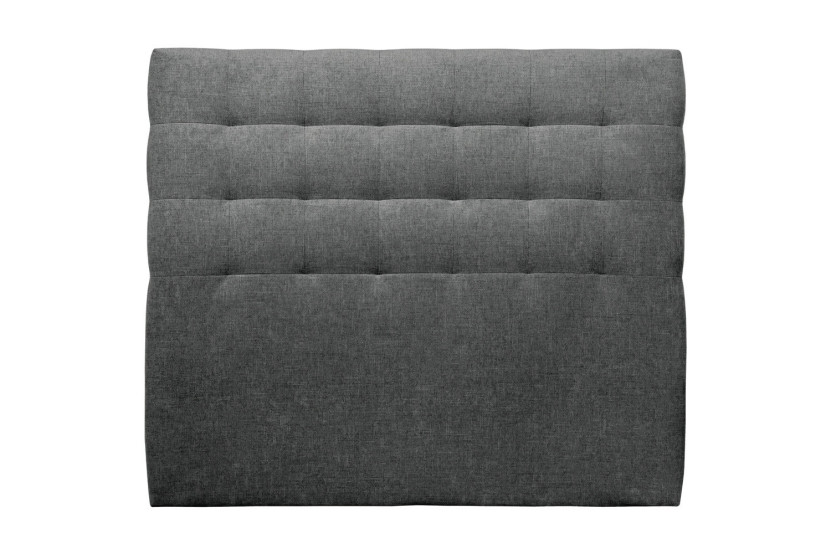 Tête de lit 200 cm Capitonnée - Tissu Toile Natté Gris Anthracite