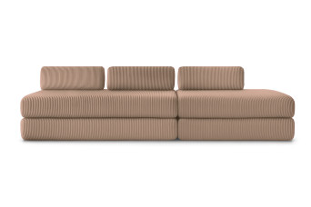 Canapé 5 places - 2 modules convertibles : Canapé 3 places + Canapé 2 places - Velours côtelé Taupe