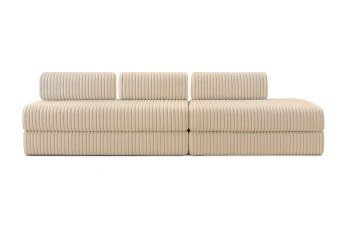 Canapé 5 places - 2 modules convertibles : Canapé 3 places + Canapé 2 places - Velours côtelé XL Beige