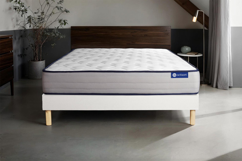 Ensemble Matelas Sommier 180x190 cm - Sommier Blanc (en kit) - Actiflex Form