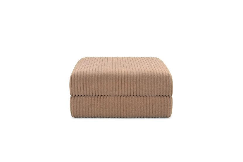 Canapé d'angle 6 places - 3 modules convertibles : Canapé 3 places + Fauteuil + Pouf - Velours côtelé XL Marron