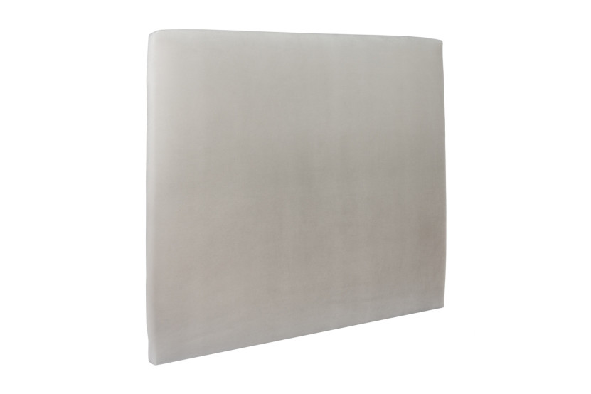 Lit 150x200 cm - Sommier tapissier H29 cm + tête de lit tapissée - Tissu Velours Gris Clair