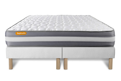 Ensemble Matelas Sommier 180x200 cm - 2 Sommiers Blanc - Memo Plus