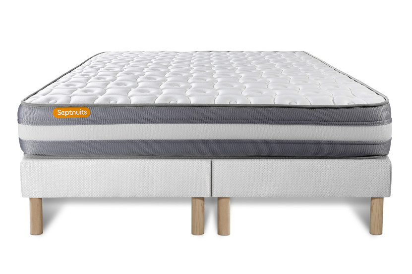 Ensemble Matelas Sommier 180x200 cm - 2 Sommiers Blanc - Memo Plus