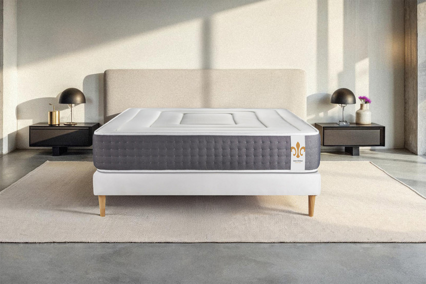 Ensemble Matelas Sommier 90x190 cm - Sommier Blanc (en kit) - Vingt-Six