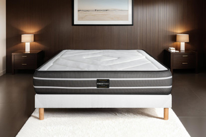Ensemble Matelas Sommier 80x200 cm - Sommier Blanc (déjà monté) - Exclusive